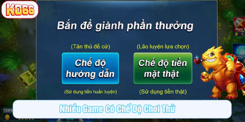Sử dụng chế độ chơi thử/hướng dẫn để luyện tập