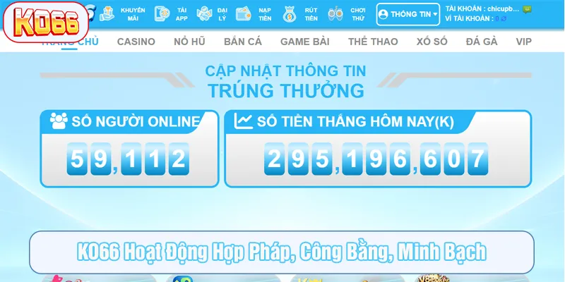 KO66 được PAGCOR cấp phép hoạt động từ năm 2015