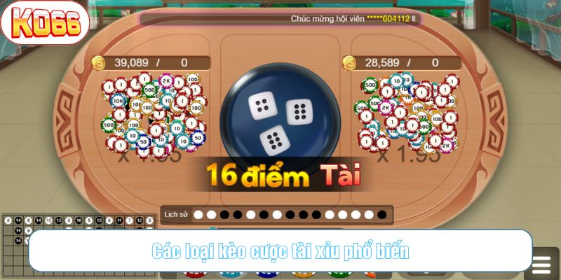 Đa dạng các loại kèo cược tài xỉu